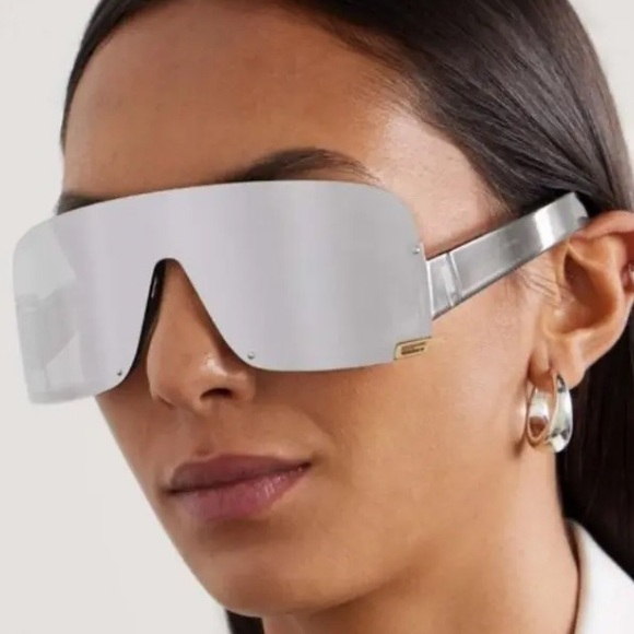 NEW GUCCI GG1637S 002 OVERSIZED SILVER MASK WOMEN SUNGLASSES GUCCI - Picture 3 of 11